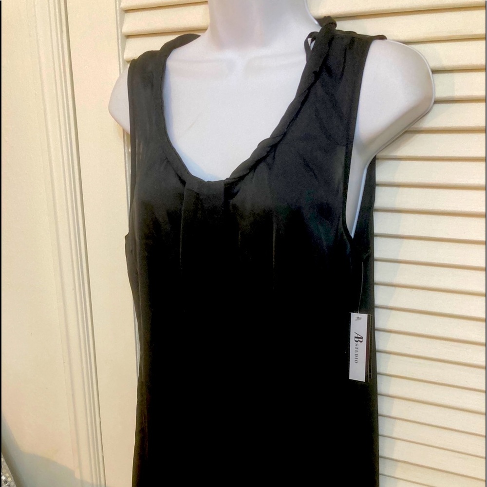 AB STUDIO BLACK SHEER BLOUSE SIZE LARGE